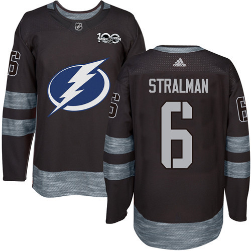 Adidas Lightning #6 Anton Stralman Black 1917-100th Anniversary Stitched NHL Jersey